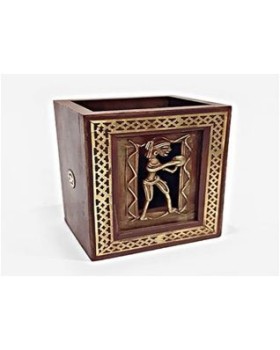Brass Warli Pen Holder